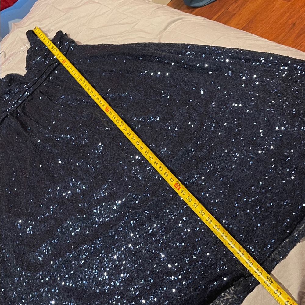 Celebrate Db Studio Elegant Sequin Navy Blue Maxi Dress Plus 16 - Picture 12 of 16